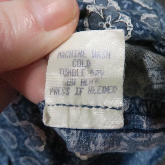 Vtg 90s Vera Bradley Shirt  S Blue Mixed Paisley Print USA Coastal Boho Preppy - Picture 9 of 9